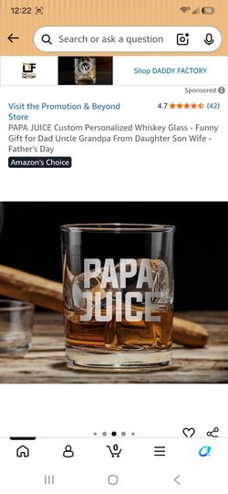 Papa Juice Engraved Whiskey Glass