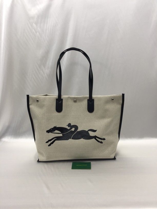 Longchamp Large Canvas Tote Shoulder Bag Travel Bags