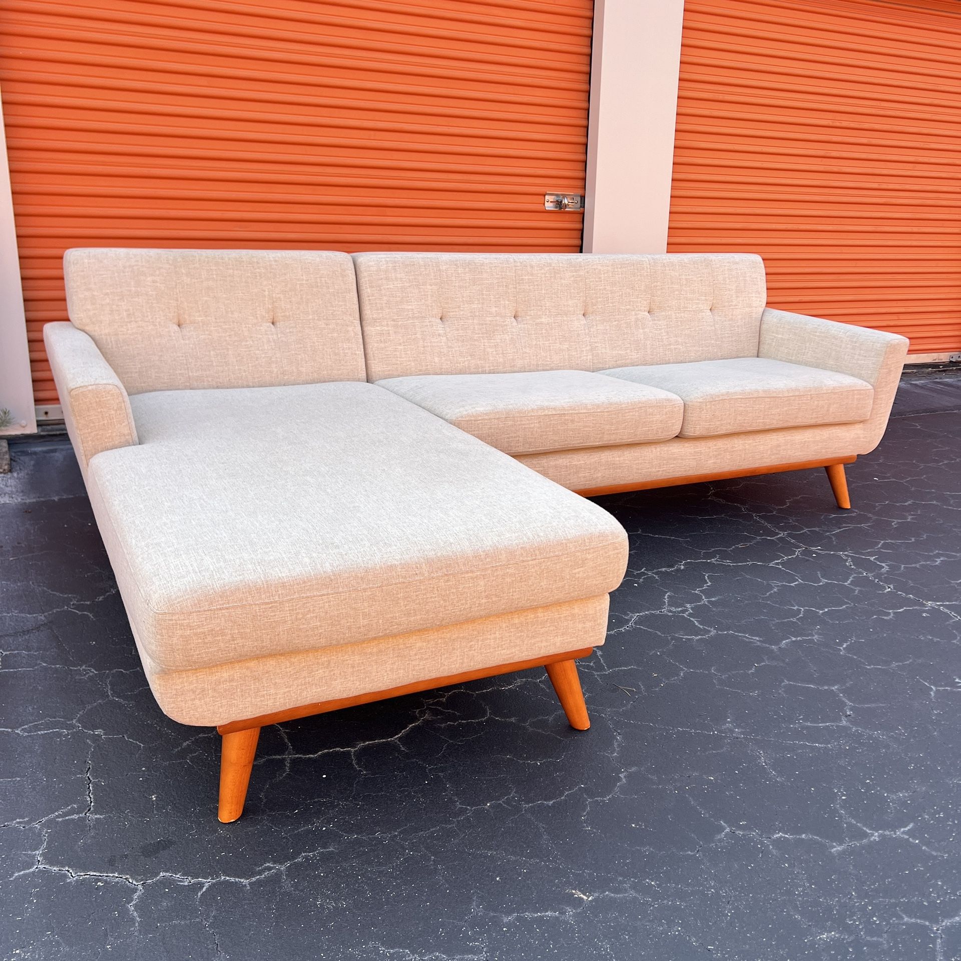 Free Delivery - Cream Mid Century Modern Sectional Couch
