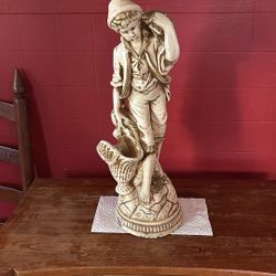 Vintage Boy Statue  20 In Figurine Planter