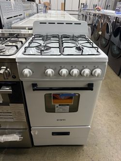 New open box Avanti 20-in 4 burners 2.1-cu ft Single oven gas range Natural Gas (White