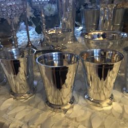 Wedding Decor Silver Julio Cups Candle And Floral Containers
