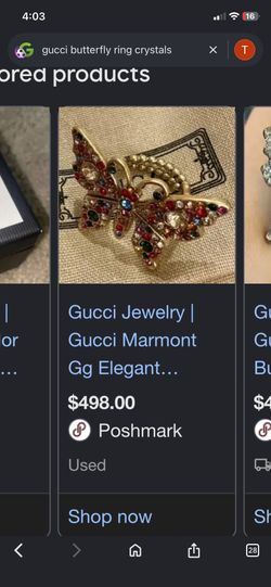 LOW PRICE MOVING- NEW GU CCI AUTH RARE BUTTERFLY RING
