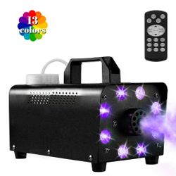 Fog Machine, 13 Colorful LED Lights - Wireless Remote Control