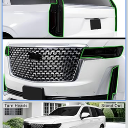 Brand New full custom head/tail light tint kit for 2021-24 Cadillac Escalade ESV; Dark Smoke