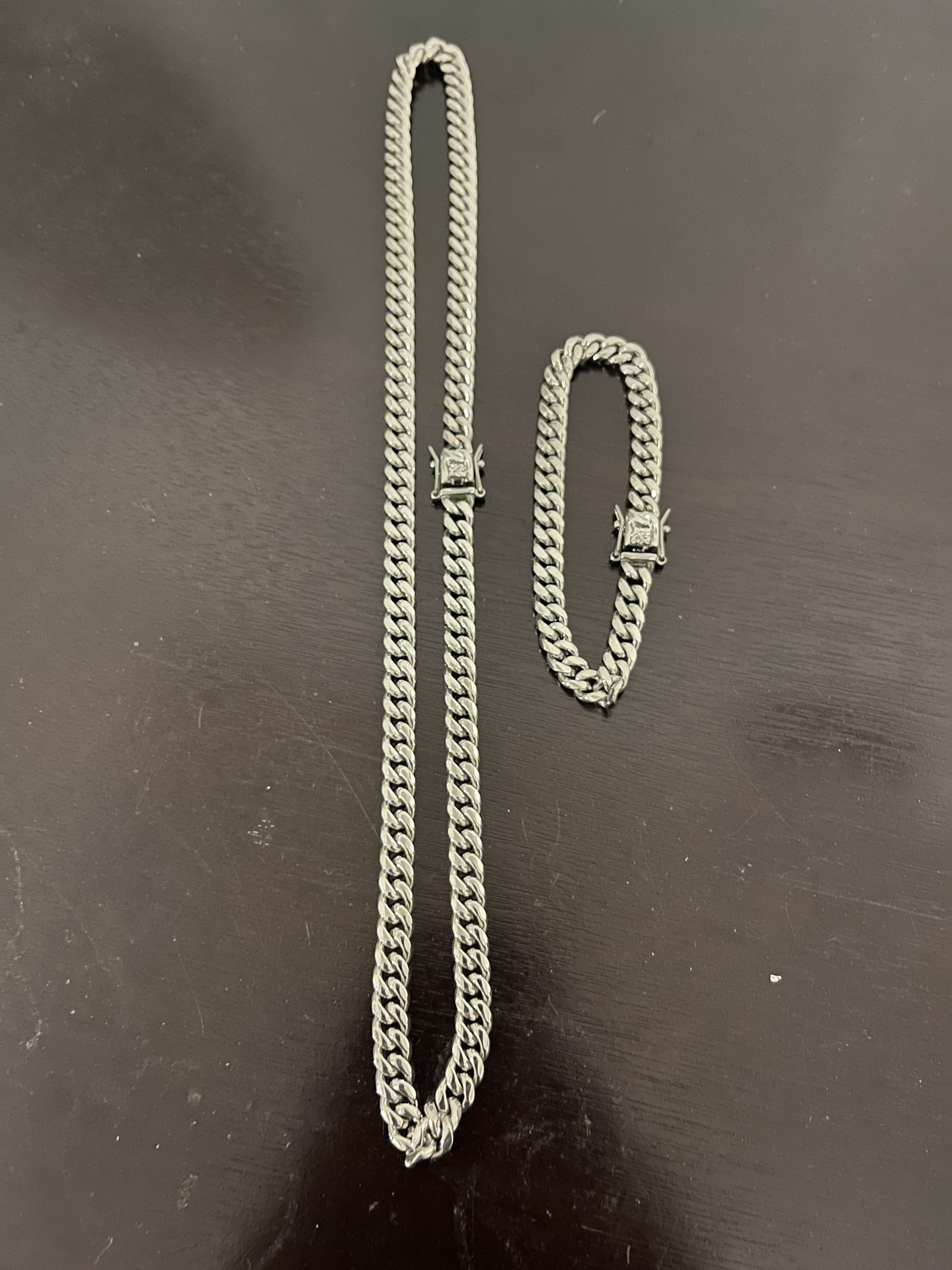 Stainless steel cuban link set