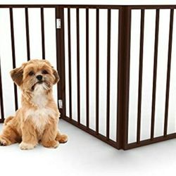 Pet Gate – Dog Gate for Doorways, Stairs or House– Freestanding, Folding, Accordion Style, Wooden Indoor Dog Fence Collection by Petmaker

