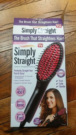 Simply straight ceramic brush hair straightener