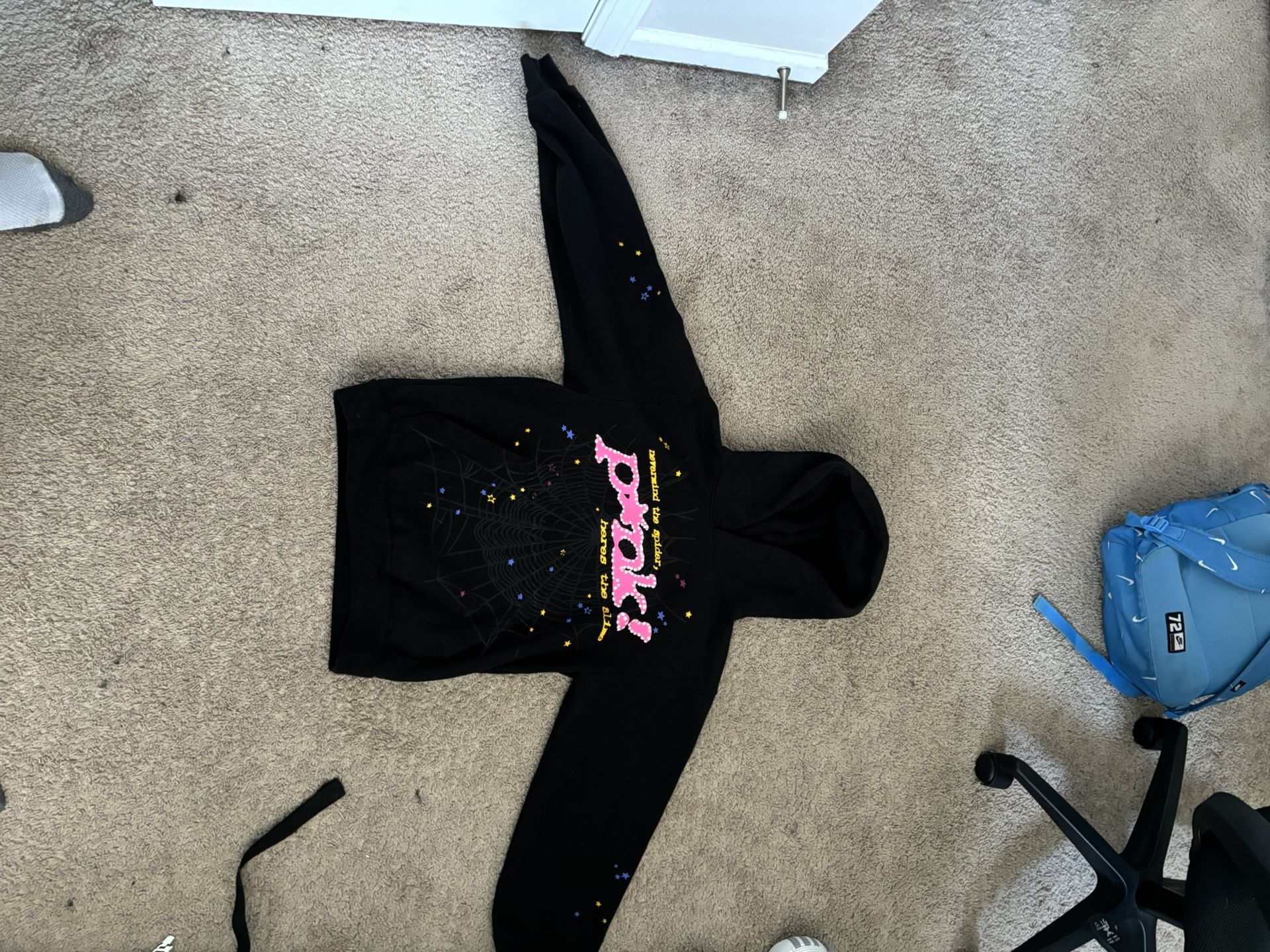 Sp5der P*nk Hoodie 'Black' Size Small