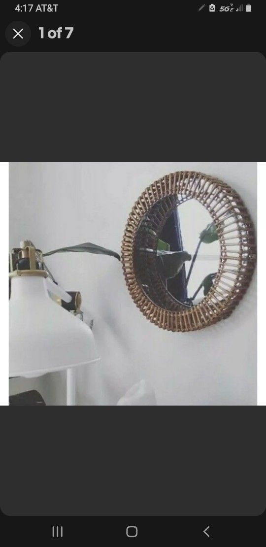 Vintage Umbra Rattan Mirror