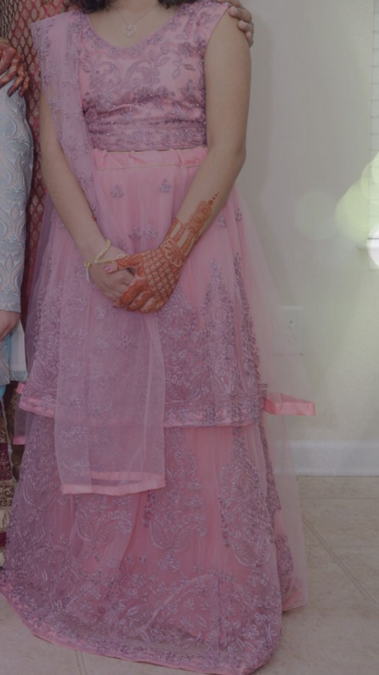 Indian Traditional Dress Pink Chaniya Choli For 10-14 Yeards Old Girl