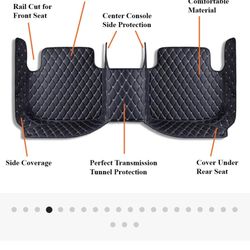 Diamond Stitching Custom Luxury Car Mats Set For 2021 Honda Ridgeline (fits 2017 To 2025 Ridgeline)