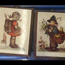 2 Vintage Hummel Wall Pictures 