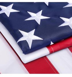 American Flag 6x10, USA Flags for Outdoor Indoor, 300D Heavy Duty Durable, Deluxe Embroidered Stars, Brass Grommets, Sewn Stripes, Vivid Color, Fade R