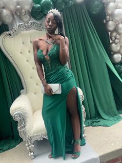 Emerald green prom dress