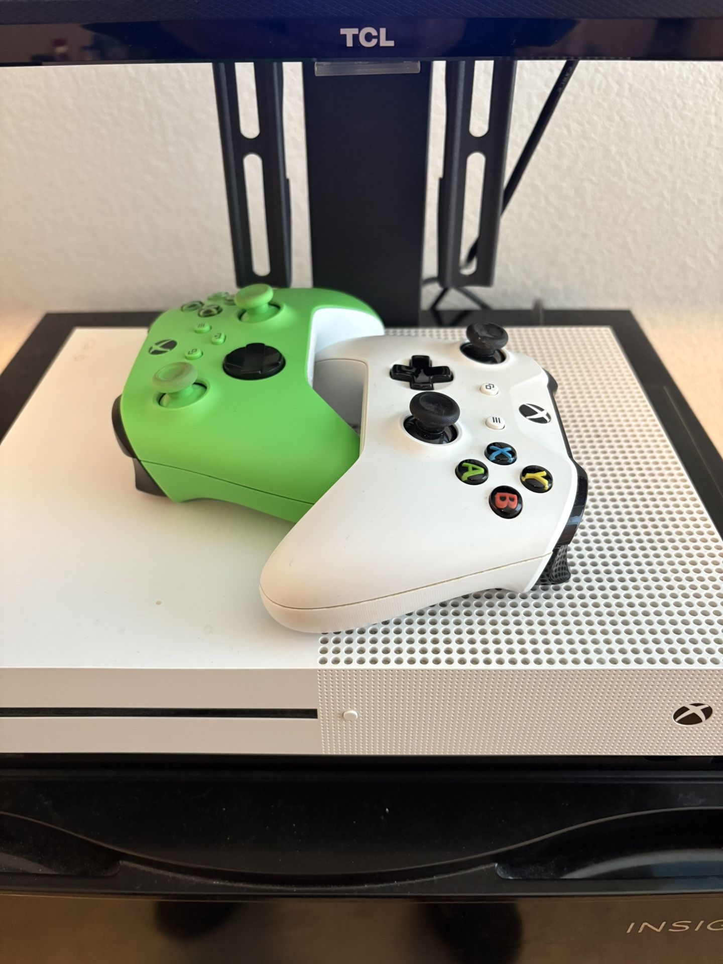 Xbox One S and Controllers + Games + Headset