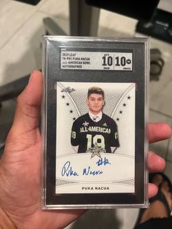 2019 Leaf TA-PN1 Puka Nacua All American Bowl Authed 10/10 SGC RAMS