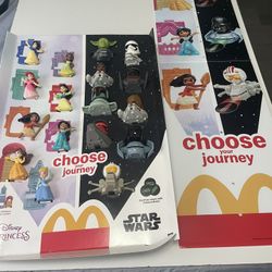 2021 DISNEY STAR WARS McDonald’s Happy Meal Display W/Toys & Poster