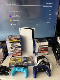 PlayStation 5 Slim Bundle with Games and Controllers PS5 Console 1TB
