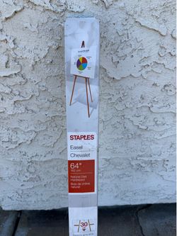Staples brand 64” natural oak wood easel