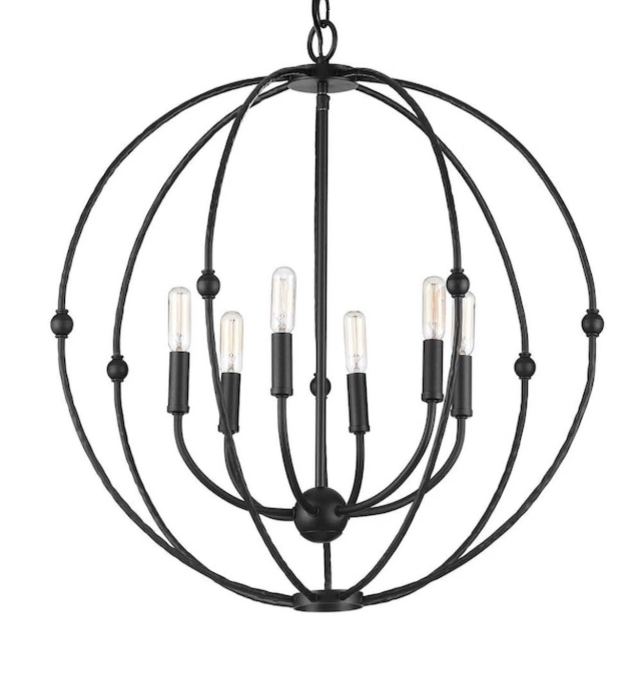 Progress Lighting Pacolet 6-Light Textured Black Chandelier