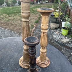Wooden Candle Holders