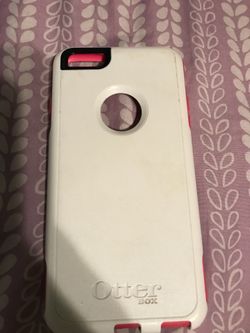 iPhone 6 Plus pink and white Otter Box case