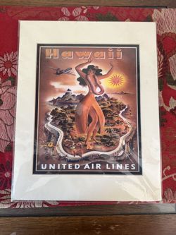 1950s Hawaii United Airlines Travel Print 🌴✈️