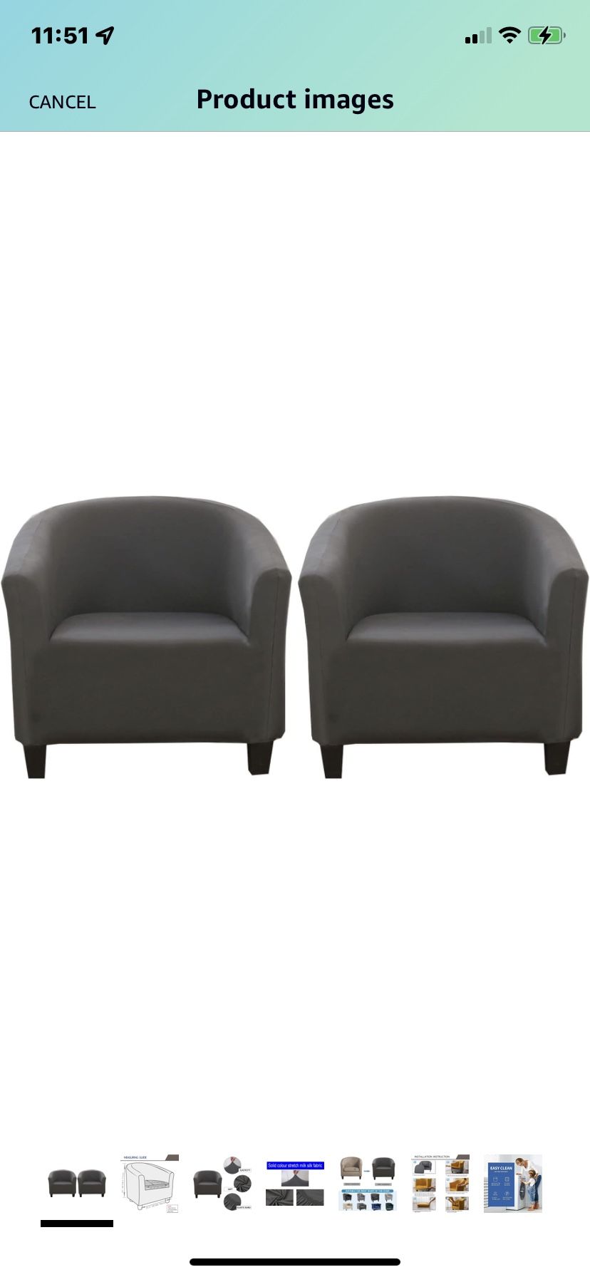 Brand new Club Chair Slipcover (2) Gray