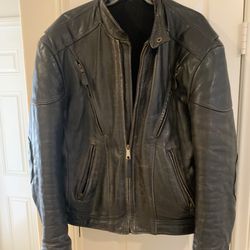 Wilson Vintage heavy-duty leather motorcycle jacket