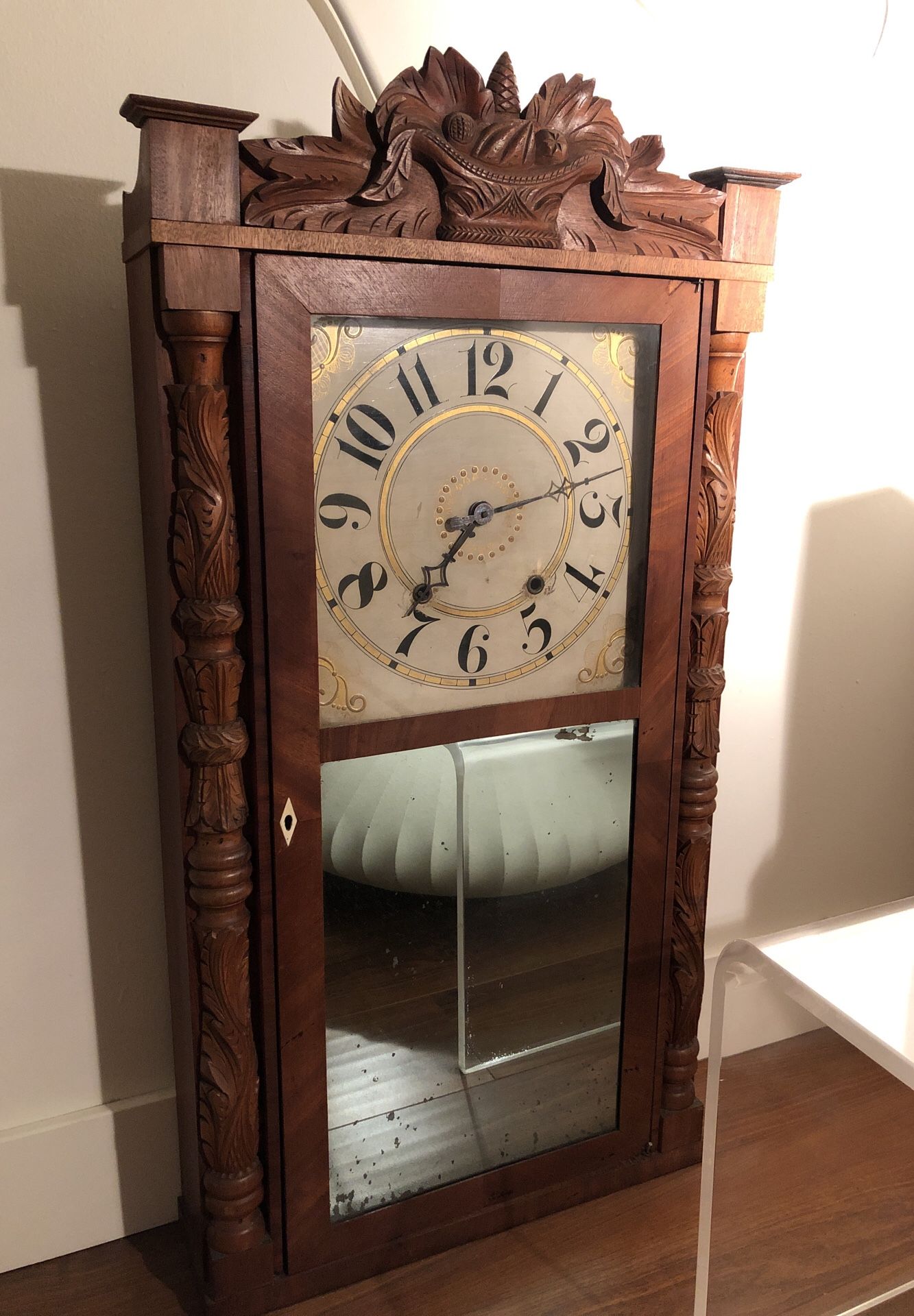 Rare Riley Whiting Antique Woodworks Clock