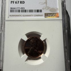 1957 Lincoln Wheat Cent 1C – NGC PF67RD – Proof Red – High-Grade U.S. Coin