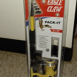 EAGLE CLAW PACK-IT 5'6 TELESCOPIC FISHING ROD REEL COMBO PK56TS,NEW ONLY PICK UP 