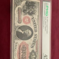 1874 $1 large note Fr.19 PMG 45