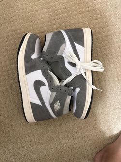Air Jordan 1 High Grey White Suede Sneakers