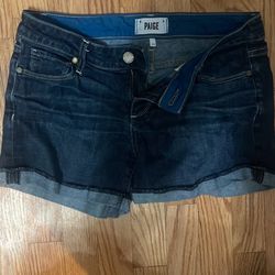 Women’s Paige Dark Demim cuffed Jean shorts - Size 26W