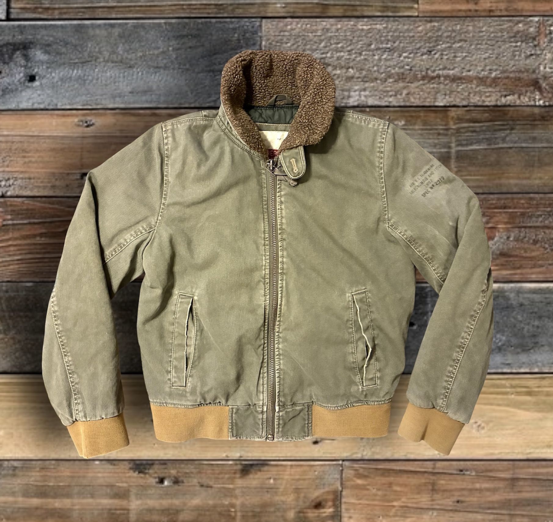 VTG. ABERCROMBIE & FITCH USN N1 DECK JACKET- SIZE MEDIUM
