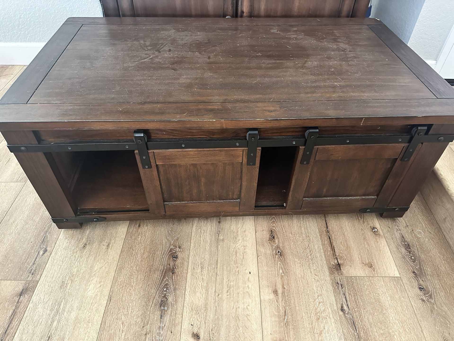 Wood Coffee Table On Rollers
