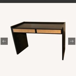 Oak Desk + Matching Cabinet - [Deca Desk By Article 48”x24”] + Matching Cabinet [19.5”x19”] ($1,000 New)