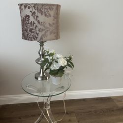 Lamp  and flower in pot Home decor Office decoration