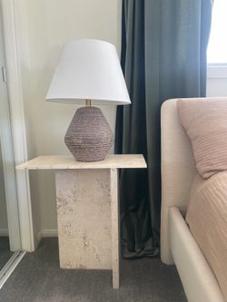 Travertine side tables
