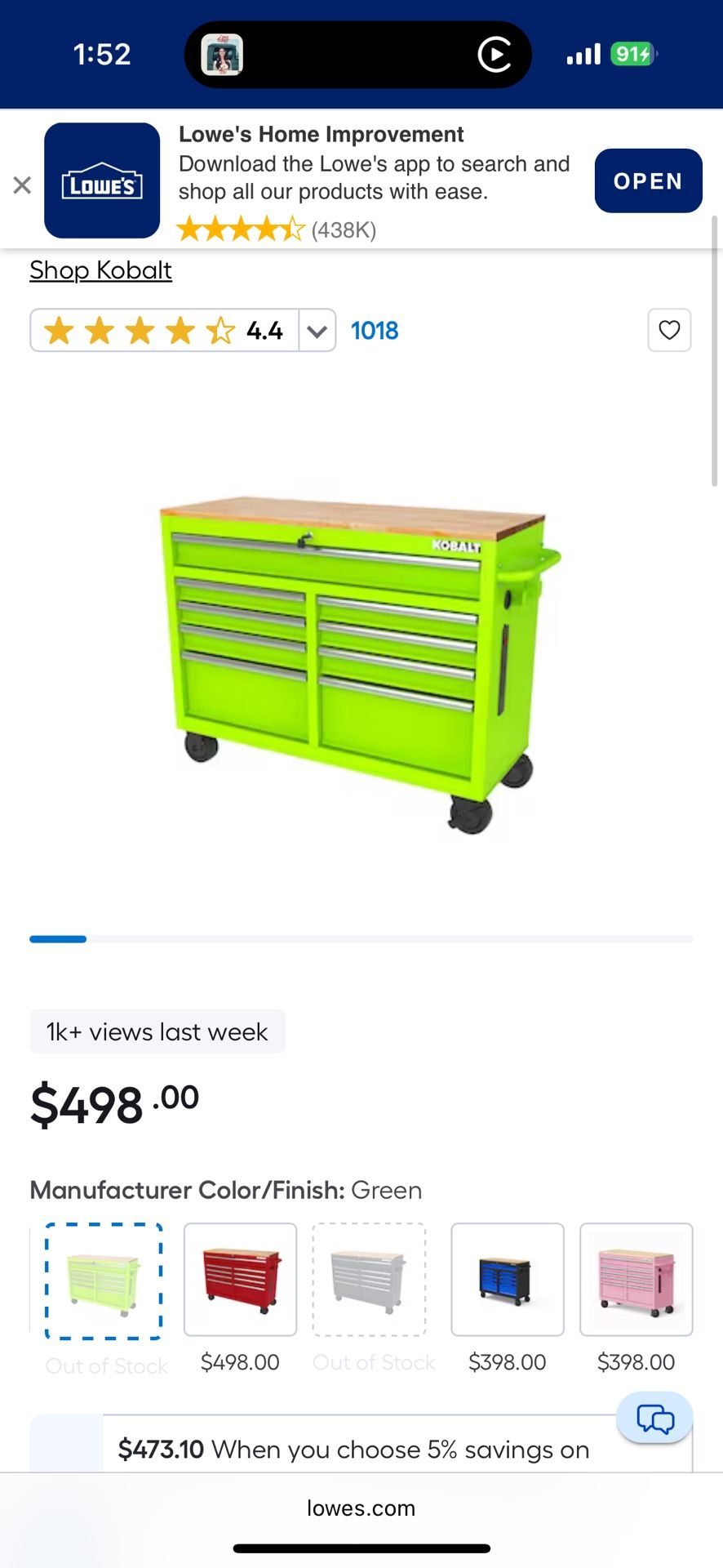 Kobalt Tool Chest