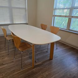 (Valued at $7000)Fritz hansen dining table + 4 chair