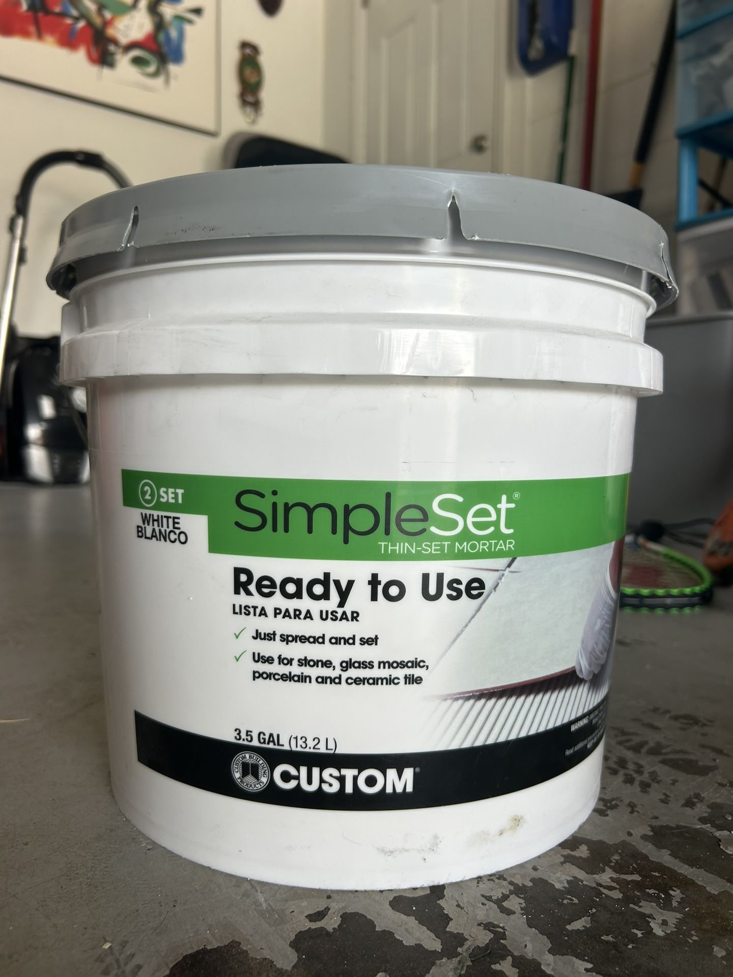 SimpleSet® THIN-SET MORTAR Ready to Use LISTA PARA USAR Just spread and set Use for stone, glass mosaic,