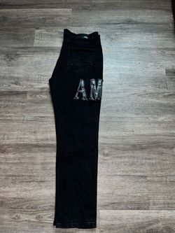 Amiri Black Denim Jeans with Letter Patch