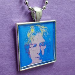 John Lennon Andy Warhol Art Inspired Pendant Necklace 