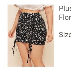 2x Women Skirt Ruched Drawstring