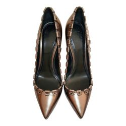 BURBERRY Metallic Leather Pumps (38½)