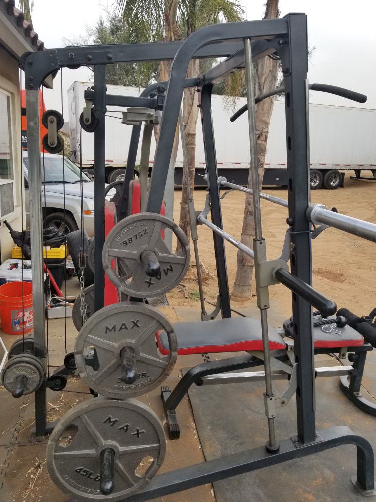 IRON GRIP STRENGTH OLYMPIC SMITH MACHINE WITH OLYMPIC WEIGHTS for Sale ...