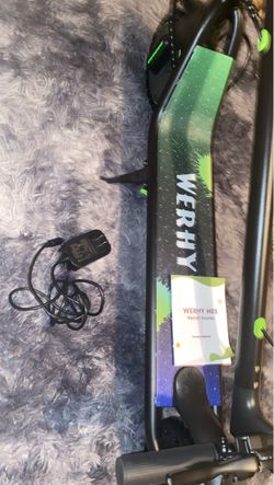 Electric Scooter Black Green Graphic